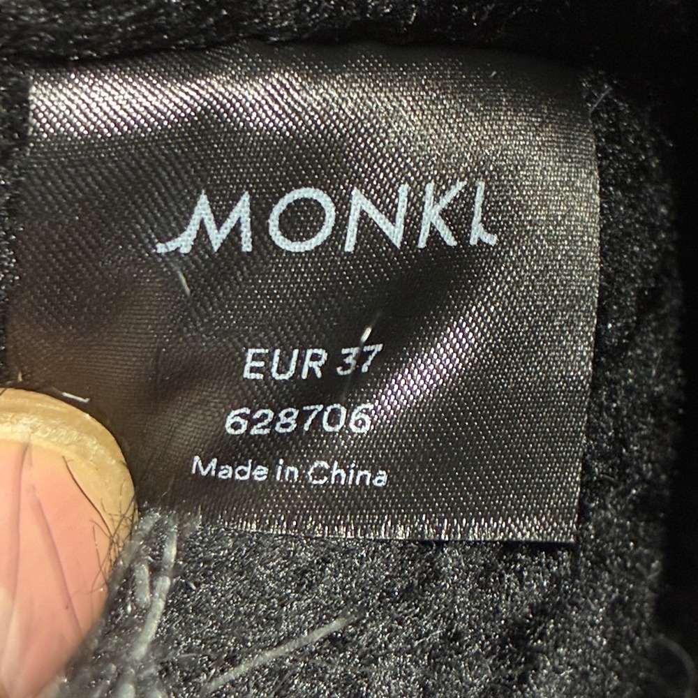 Monki Faux Fur Snow Boots Womens 6.5 Black Winter Warm Chunky Platform Cozy - Picture 7 of 9